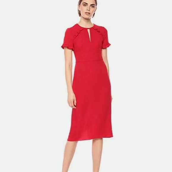 Shoshanna Dresses & Skirts - Shoshanna santamaria keyhole sheath red dress